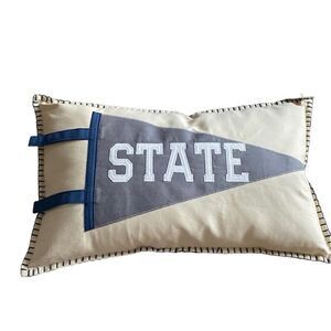 Ashland Heritage Home Pendant State Pillow | Blue & Cream Accent Cushion | NWT